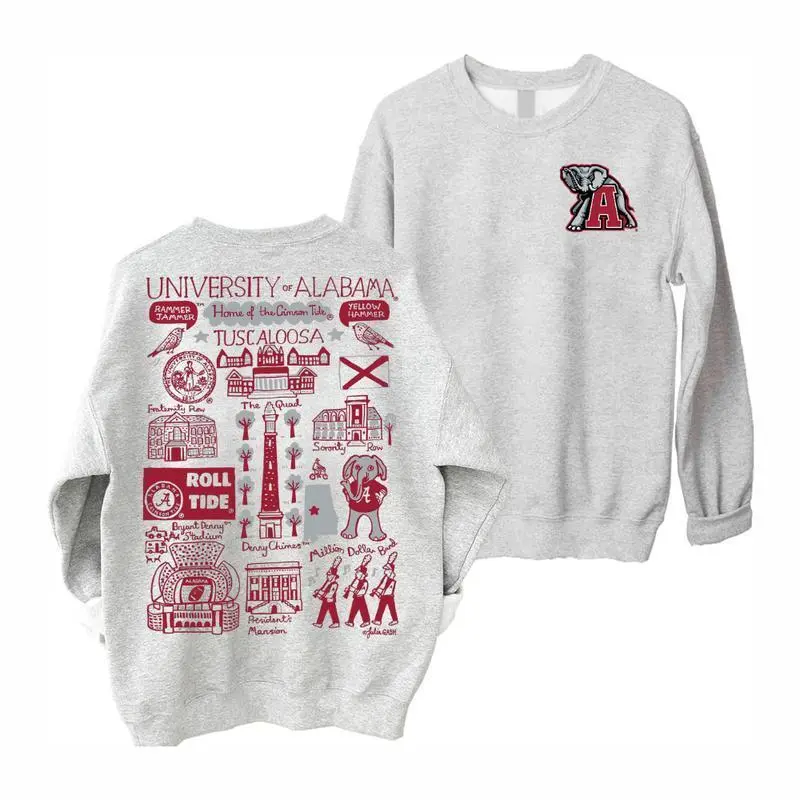 University of Alabama Retro Sweatshirt - Tuscaloosa College Apparel, Alabama Football-Inspired Crewneck