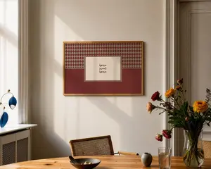 Home Sweet Home Poster, Housewarming Quote Horizontal Print, Red Checkered Wall Art