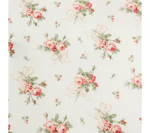 Laura Ashley Ribbon Bouquet Red Cotton Queen Comforter Set