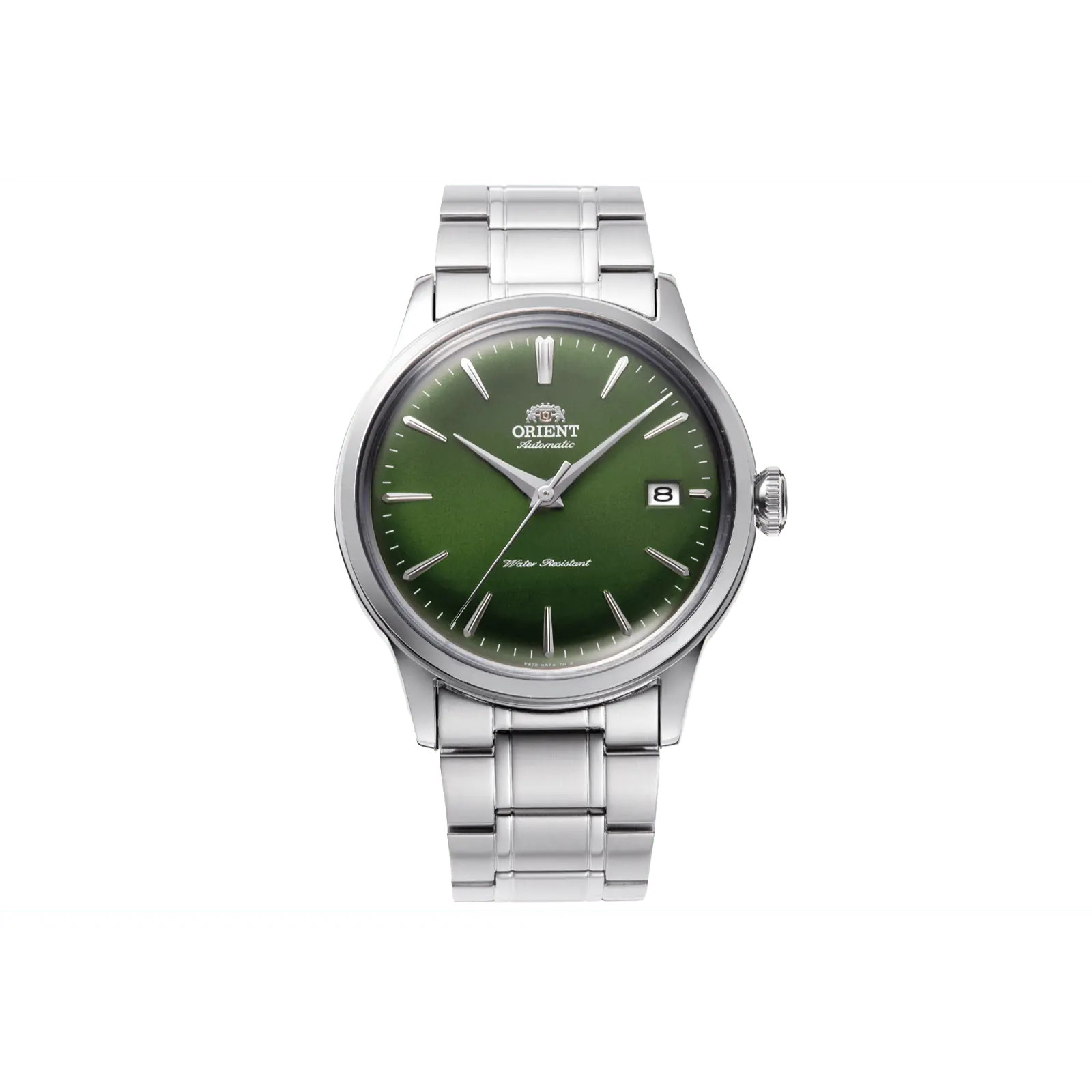 Orient Bambino V7 Men's Dress Analog Mechanical Watch, 38mm Stainless Steel Case with Green Dial and 40-Hour Power Reserve, Analog Mechanical Watches, Fully Automatic Watch