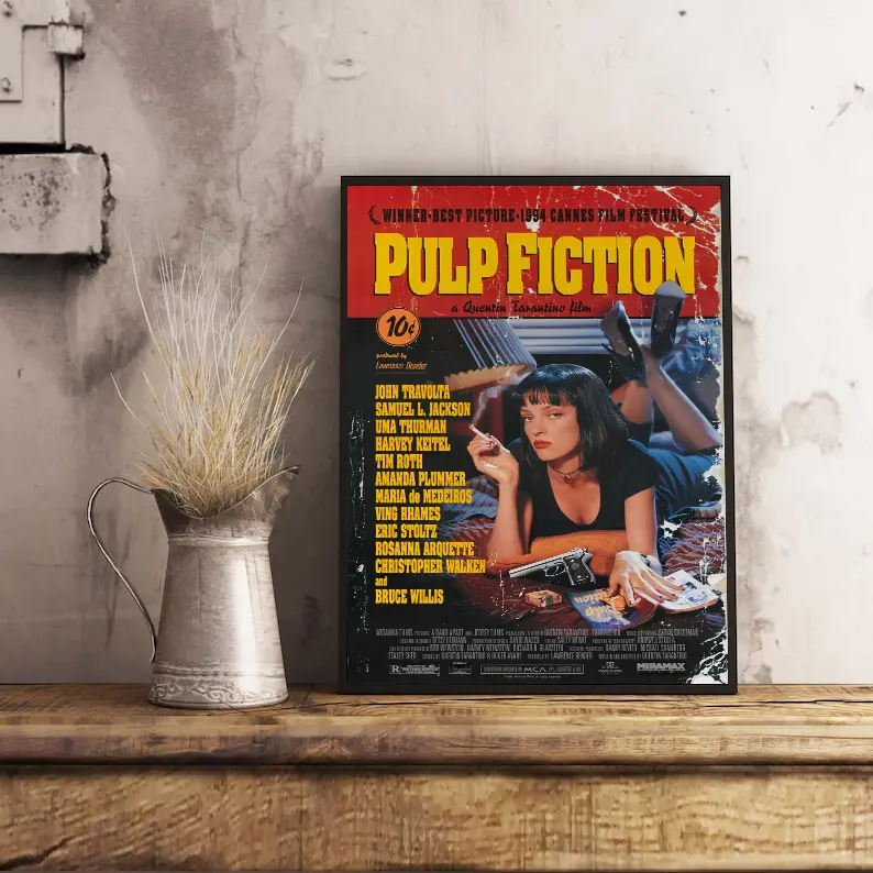 Pulp Fiction 1994 Movie Poster Decor Artwork