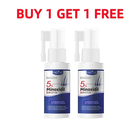 【Buy 1 Get 1 Free】5% Minoxidil Biotin Hair Growth Serum - Anti-Hair Loss Formula for Thicker Healthier Stronger Hair - Thickening Regrowth & Root Enhancer