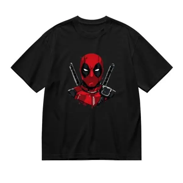 Marvel Deadpool Classic T Shirt Premium Soft Cotton Crewneck Short Sleeve Streetwear Graphic Tee With Iconic Red Black Merc Symbol