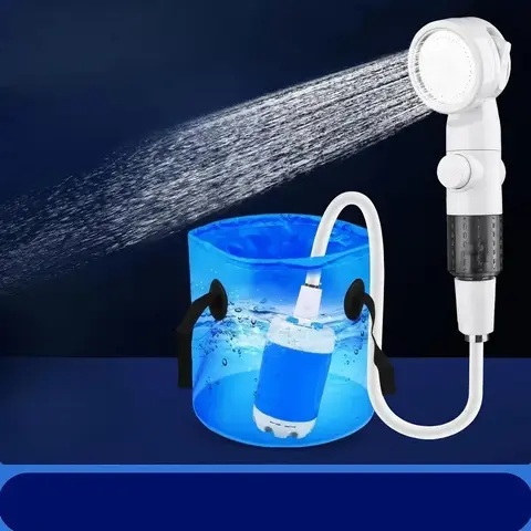 Volixor Survival Supply Portable Pressure Shower - Rechargeable Outdoor Camping Shower with Digital Display, Multiple Modes for Emergency, Off-Grid, Camping & Hiking