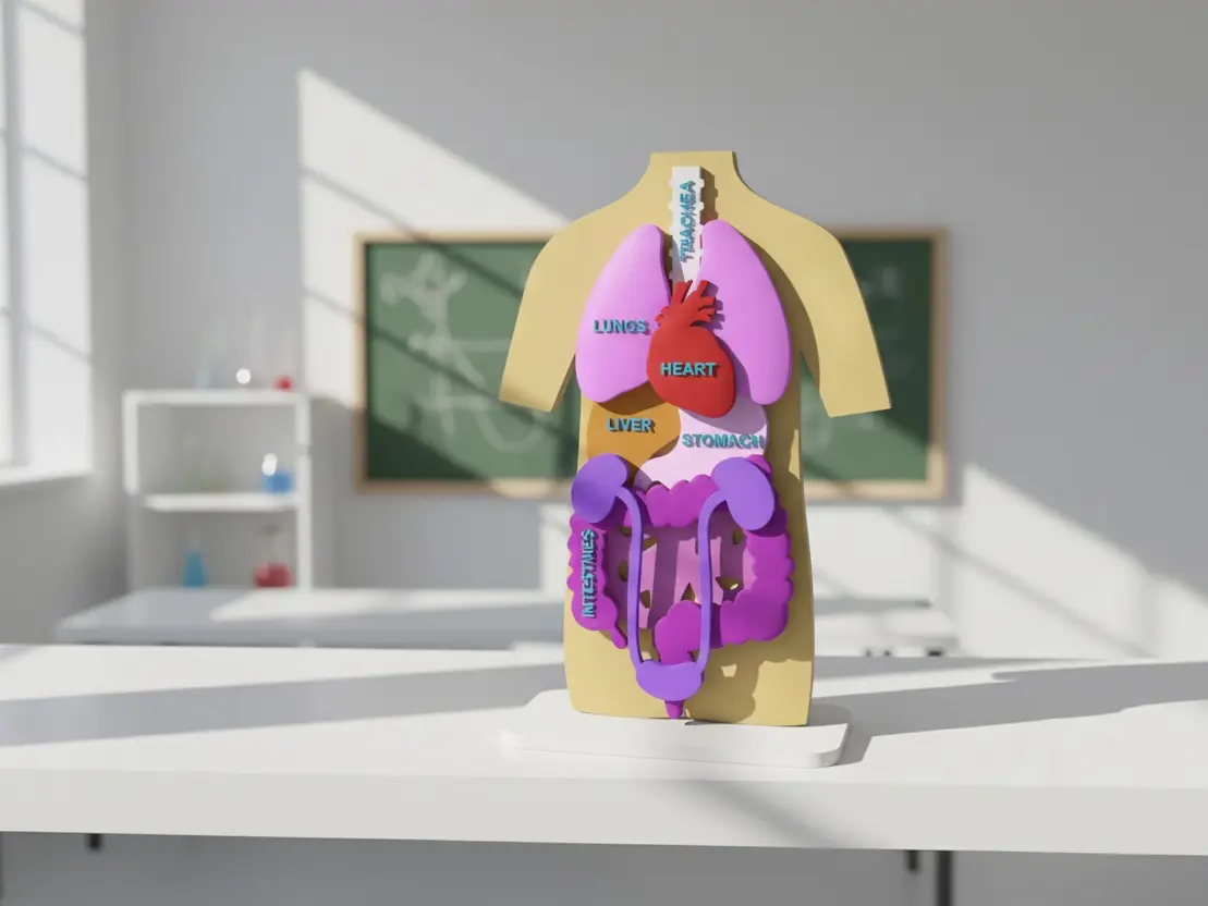Human Body Educational Display Model with Stand - Human Organs