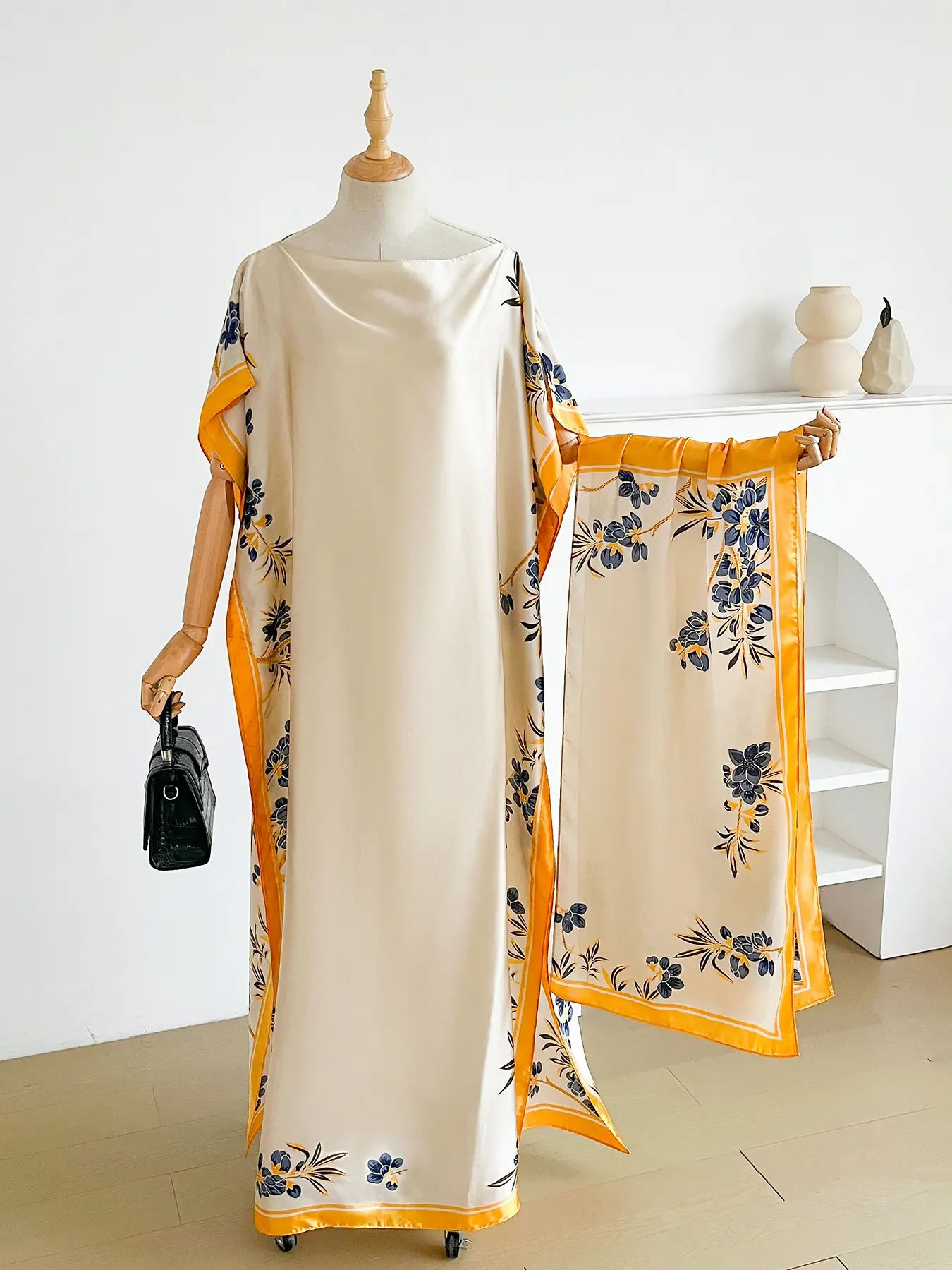 Women's Leopard Print Long Sleeve Kimono & Bandana Set, Casual Open Front Outerwear & Square Scarf Set for Beach Vacation, Ladies Clothes Accessories for All Seasons Women's Leopard Print Long Sleeve Kimono & Bandana Set, Casual Open Front Outerwear & Square Scarf Set for Beach Vacation, Ladies Clothes Accessories for All Seasons