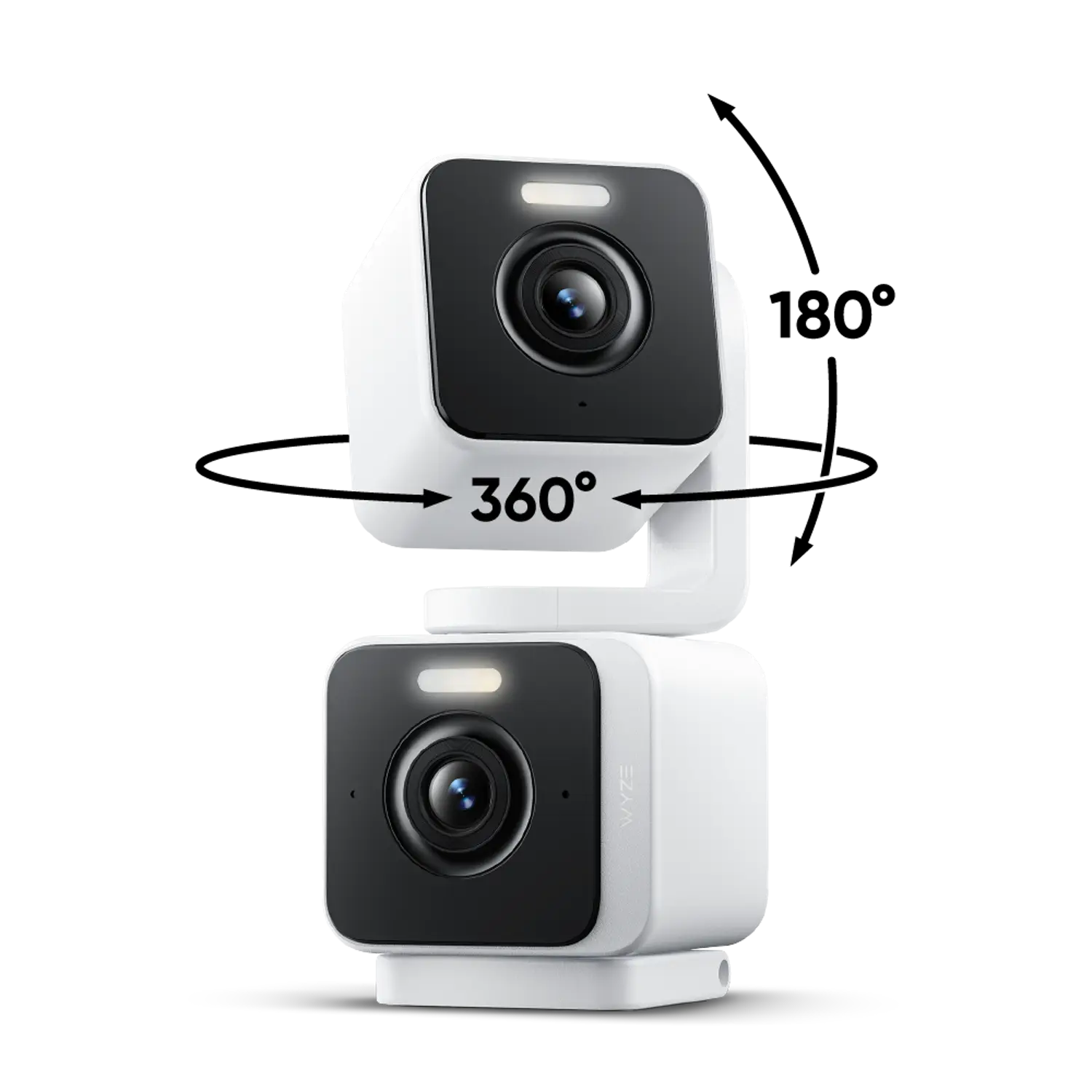 Wyze - Duo Cam Pan Dual 2K IndoorOutdoor Plug-in WiFi Security Camera with PanTilt Motion Tracking & Color Night Vision - White