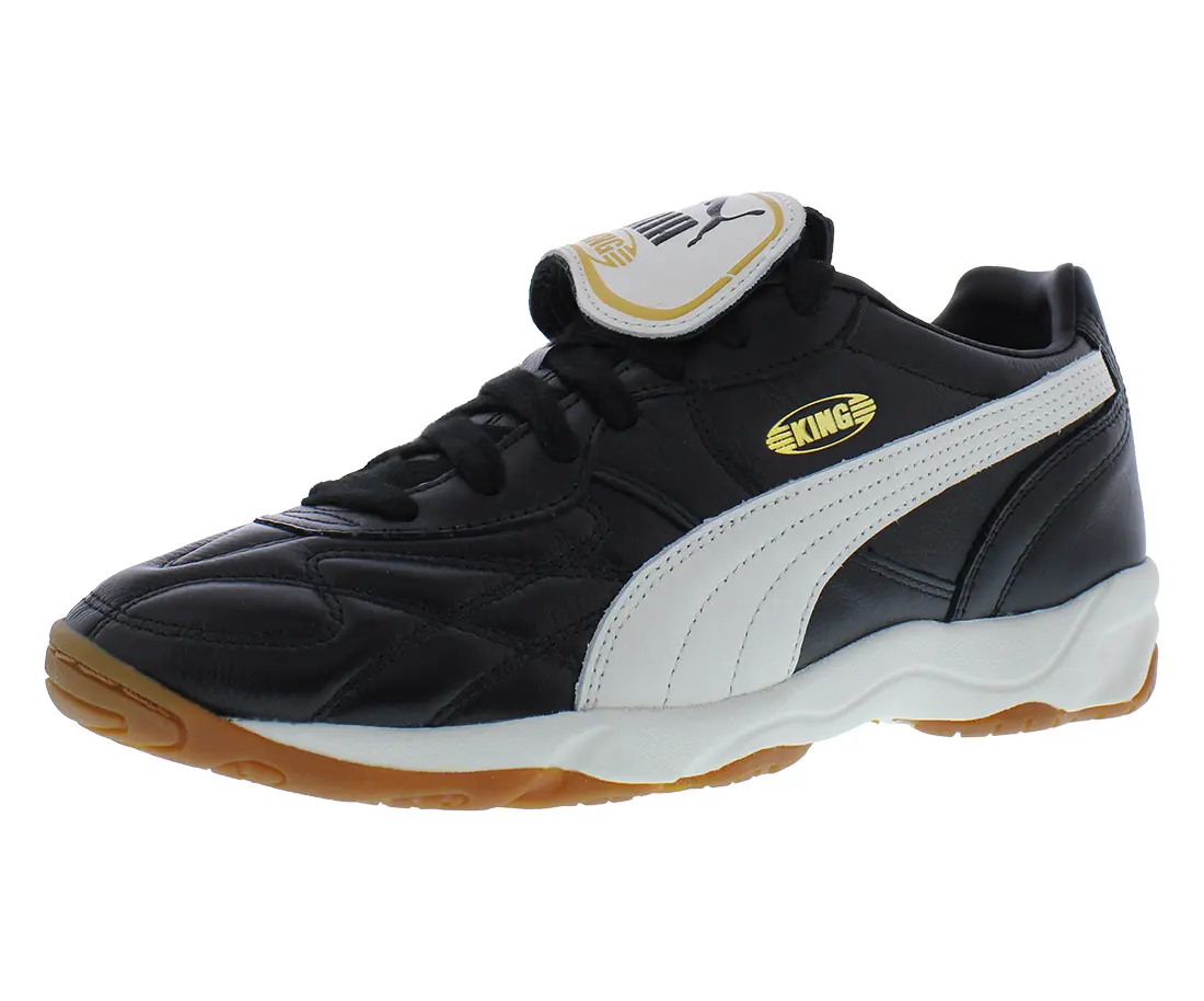 Puma Men's King Indoor Classic Low-Top Leather Athletic Sneaker - Non-Marking Gum Sole, Classic Fit, Multi-Size for Training