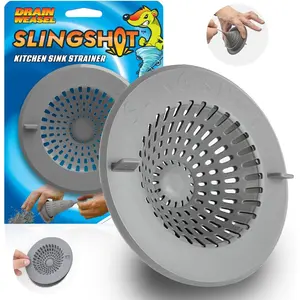 Slingshot Kitchen Sink Drain Strainer Cover Basket, Food Catcher and Stopper, Screen Filter, Dishwasher Safe, Silicone and Plastic, 1 Pack