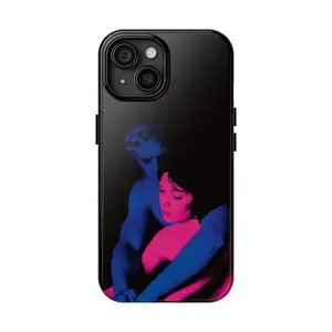 TVGIRL-Vibrant Artistic Tough Phone Case for iPhone, Unique Aesthetic Gift, Retro Couple Design, Stylish Protection, Everyday Use