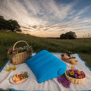 Plush Leg Pillow with Inflatable PVC, Portable Air Pillow for Bed Sofa Camping Travel, Easy Clean Durable PVC, All Seasons Use, Multi Purpose Inflatable