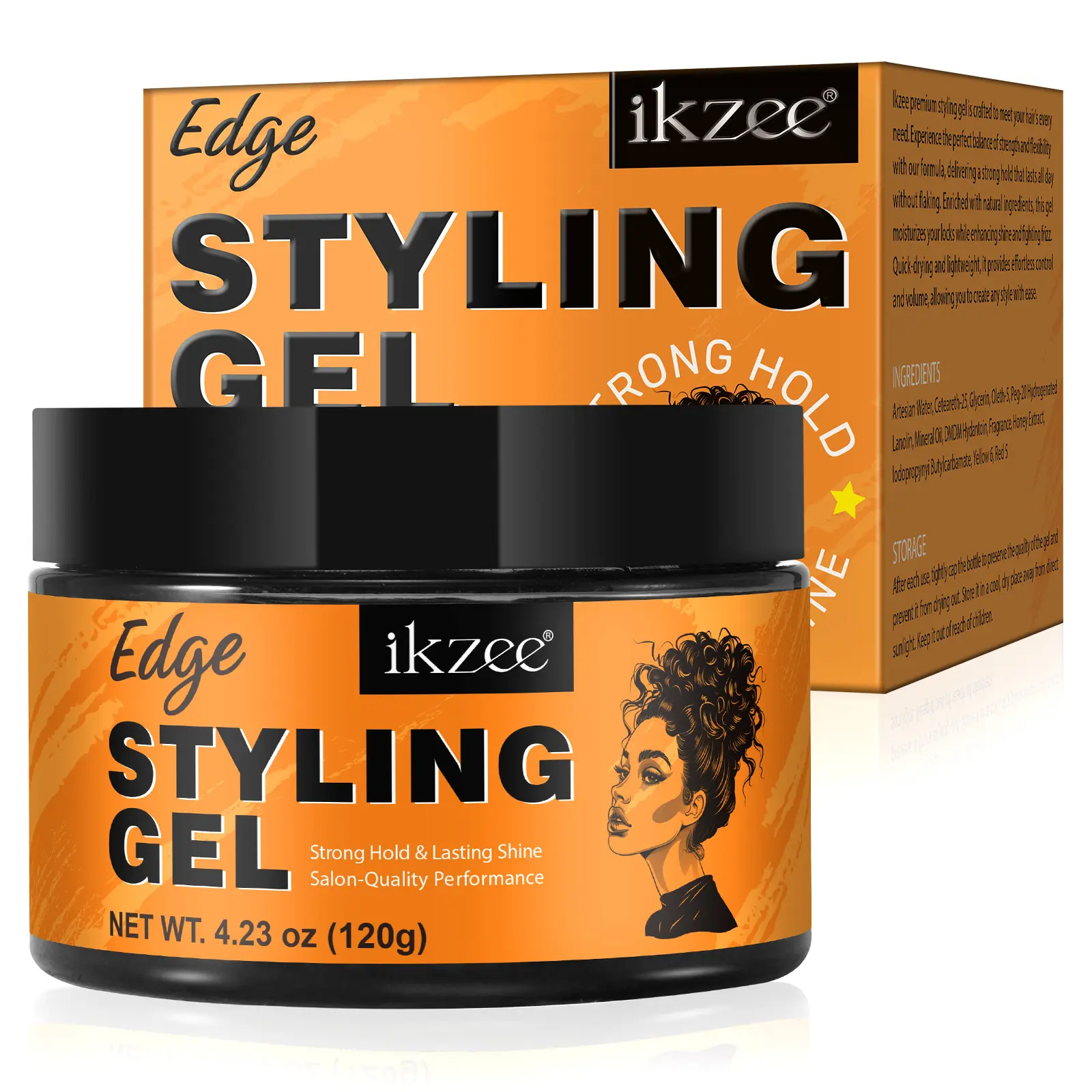 Ikzee Styling Gel, Shine and Tames Split Ends, Hair Styling Cream, Comfort Haircare (120g/60g)