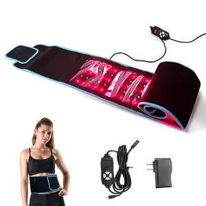 Wearable Red Light Therapy Belt 49.6'' Dual LED 660/850nm Hot Compress Belt for Muscle Relax Joint Pain Relief