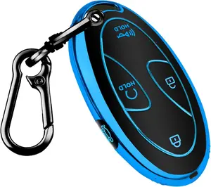 for Hyundai Kona Key Fob Cover,Key Case for Hyundai Ioniq 6 Grandeur GN7 KONA Elanrtra Sonata Tucson 2023 2024 2025 Santa Fe Smart Key Protector with Keychain(Blue, 5 Buttons)