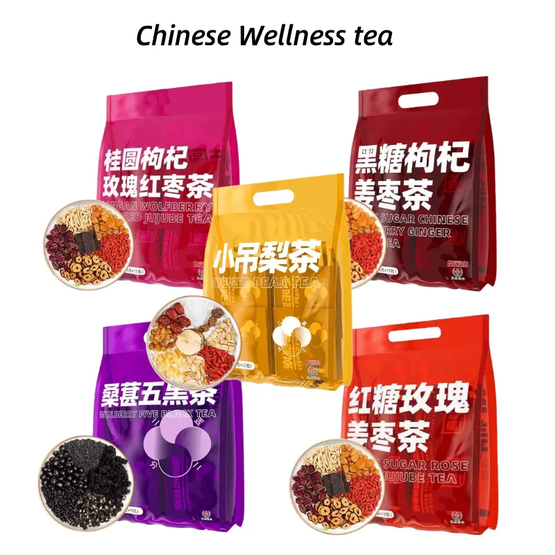 Goji Berry Longan Rose Red Date Tea with Ginger and Brown Sugar - 15g x 15 Packs - Menstrual Relief Herbal Tea GUANGYAOBAIYUNSHAN Goji Berry Longan Rose Red Date Tea with Ginger and Brown Sugar - 15g x 15 Packs - Menstrual Relief Herbal Tea GUANGYAOBAIYUNSHAN