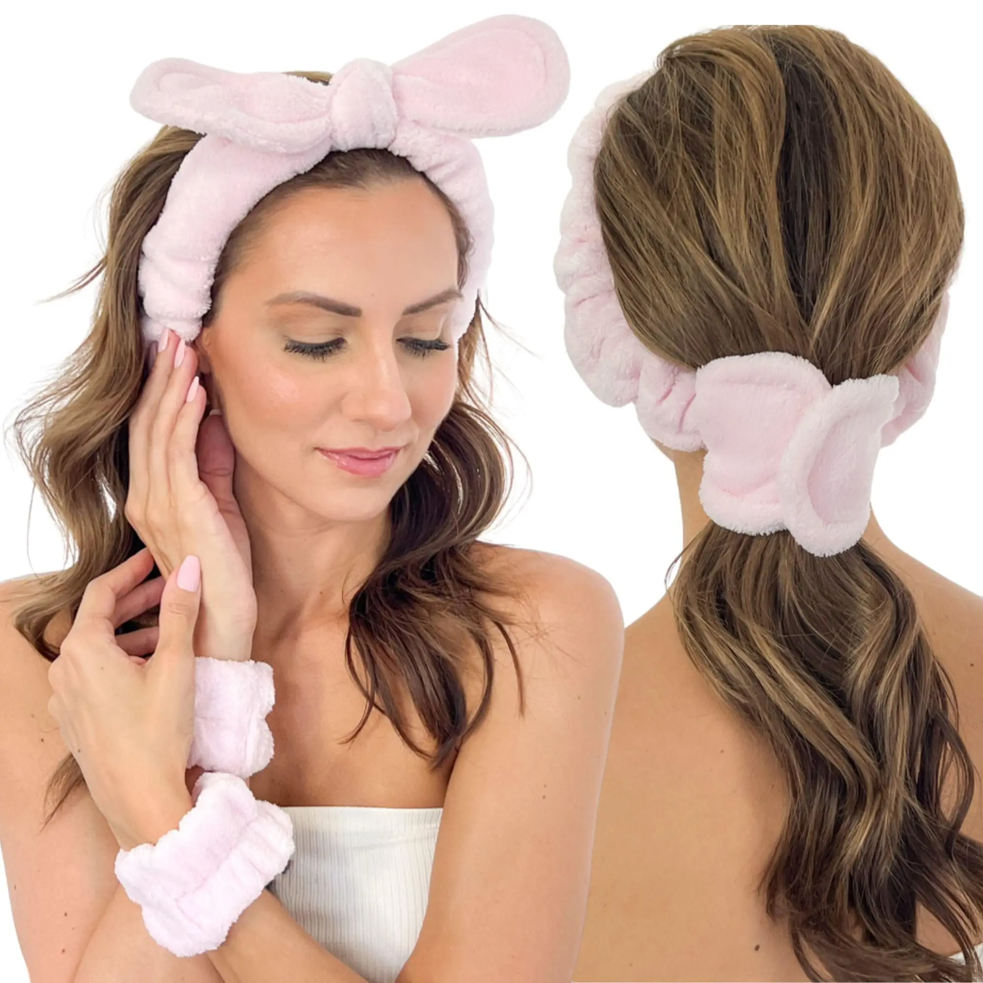 Gnarley Charley Facial Washing Wristbands and Headband Set - Anti-slip Makeup Headband for Spa Lovers | Gifts for Women