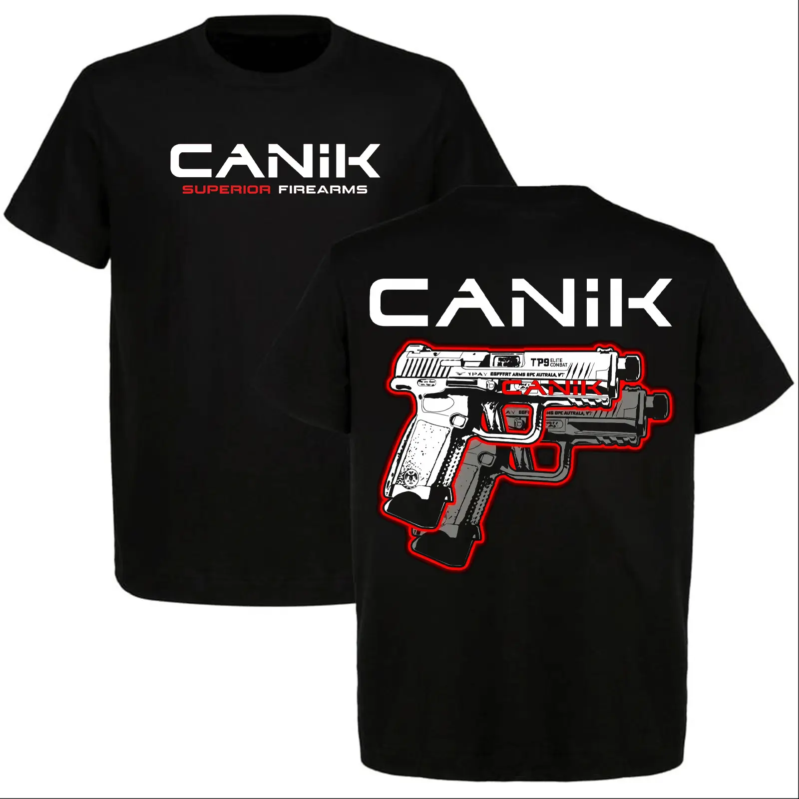 Canik Sport Shooter Graphic Tshirt Tactical Sport Tee for Gun Enthusiasts Tactical Style Full Size Full Color T Shirt