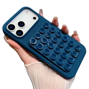 Suction cup folding stand, suitable for iPhone 16 Pro Max phone case, 16 Pro protective cover, anti-drop silicone case