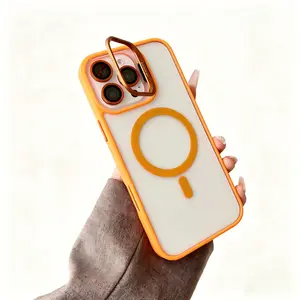 Newly Upgraded for iPhone 16 Pro Max/pro Magnetic Case, Advanced Protection, Ergonomic Comfort, Magsafe, Foldable Metal Stand, Camera Lens Protector