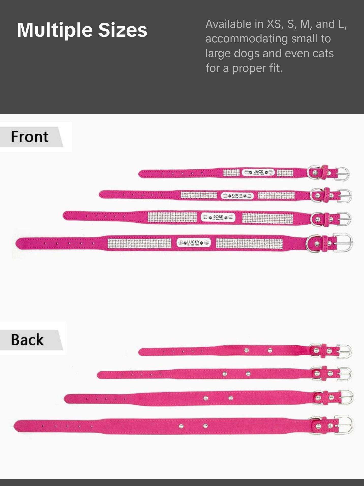 Bling Rhinestone Dog Collar Suede Leather