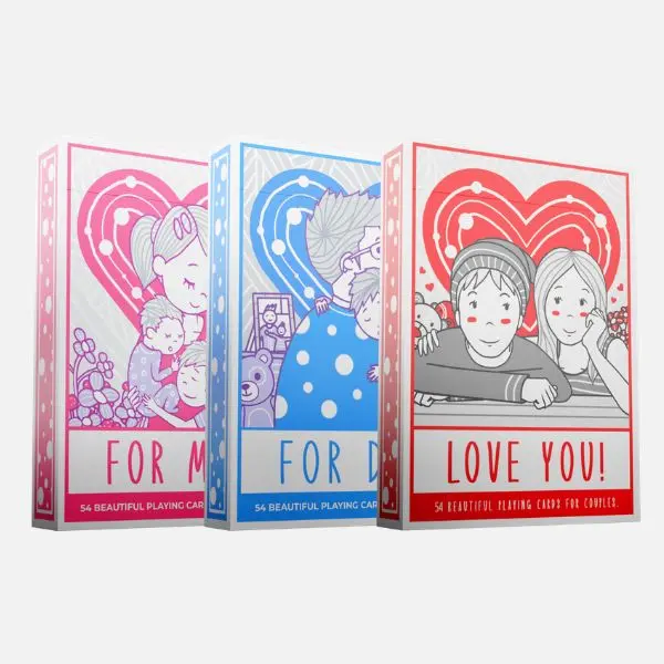 Talking Point Custom Playing Cards - 54-Card Poker Deck, Cute Family Theme, 3.5x2.5x0.7 Inches Recyclable Pack, Empowering Gift for Mom & Dad, Includes Free E-Guide