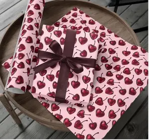 Valentines Cherries Gift Wrapping Paper, Bing Cherries Gift Wrapping Paper, Cherry Gift Wrap, Valentines Day Gift Wrap, Romantic Gift Wrap, gifts best friend, funny wrapping paper