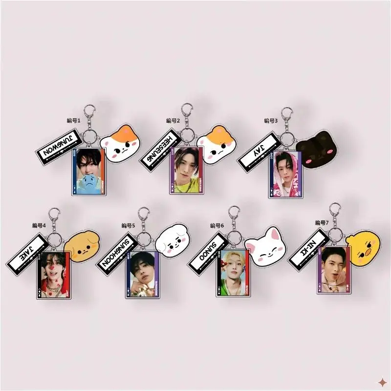 Jungwon Heeseung Jay Jake Niki Sunoo Sunghoon Popular Korean Idol Boy Group Animal Image Acrylic Keychain Cute Backpack Pendant