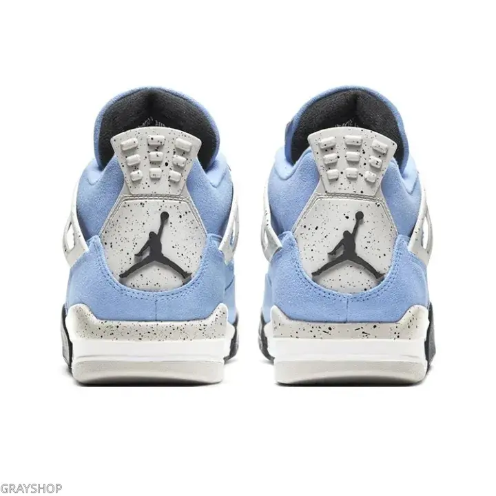 Pastel Sky Blue Unisex Minimalist Low Cut Athletic Trainers With Grey Splatter Midsole, Retro Sneakers Packaged With Original Box, Ideal For Soft Daily Outfits & Weekend Casual Hangouts
