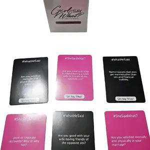 Girl Say What - Married, Engaged or Seriously Dating Cards Deck for Couples, 50 Cards Included