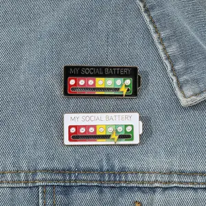 2PCS Adjustable Social Energy Pin - Wearable Mood Indicator Badge for Backpacks & Jackets