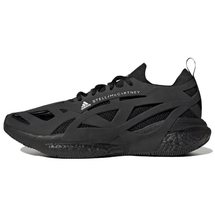 Men's Adidas Stella McCartney SolarGlide 'Triple Black' Casual Running Shoes, Closed Runner Athletic Training Footwear