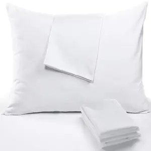 Niagara 4 Pack Pillow Protectors Standard 20x26 Inches Lab Certified Ultra Fresh Treated 100% Cotton Non Crinkle Quiet Breathable Zipper Covers Cases White