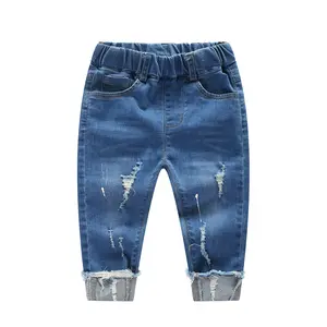 12M-5T Girl Kids Jeans Ripped Elastic Distressed Denim Pants