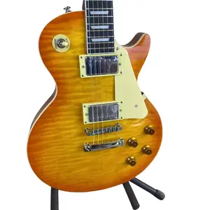 LP Guitar Honey Burst flame maple top Chrome Part rosewood fingerboard