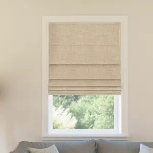 Sun Zero 100% out Somerton Textured Cordless Roman Window Shade Sun Zero 100% out Somerton Textured Cordless Roman Window Shade