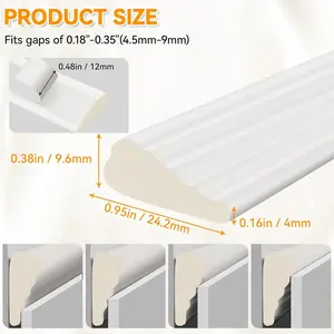 472" Wedge-Shaped Foam Seal Strip – Door & Window Weather Stripping, Soundproof, Self-Adhesive Winter Insulation, Draft Stopper Gap Filler, Gray
