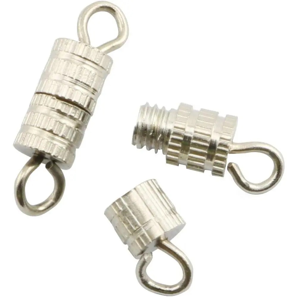 Barrel Screw Clasps 50 count Silver Screw Barrel Jewelry Necklace Bracelet Clasps Connectors 4x13.5mm