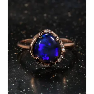 Aphenos Black Opal Blue Flash Ring
