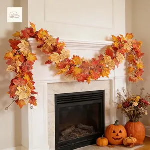 Fall Vines, Artificial Maple Leaves Garland Hanging Vines Holiday Home Decor Party Favor