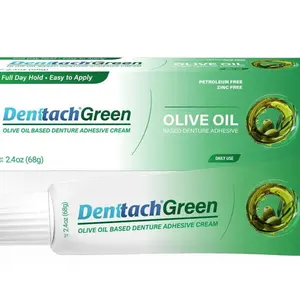 Denttach Green Olive Oil Based Denture Adhesive for Daily Use