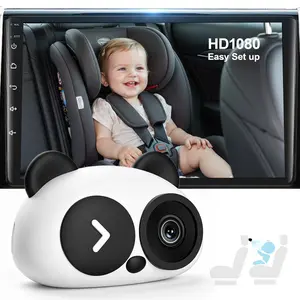 In-Car Baby / Pet Monitor & Wireless CarPlay Adapter: Enjoy 1080P HD Video, Glare-Free Night Vision, and a 150° Ultra-Wide-Angle View (Screen Not Included)