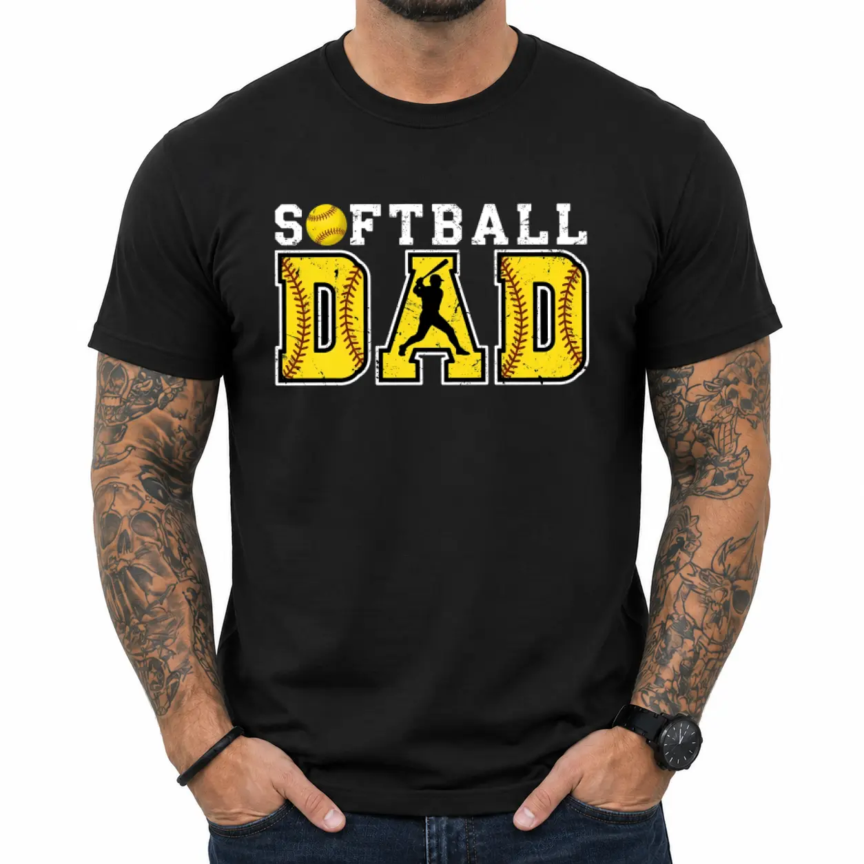 Funny Softball Dad Shirt, Birthday Gift For Husband From Wife, Proud Daughter Coach Tees, Game Day Outfits Full Size Unisex Apparel