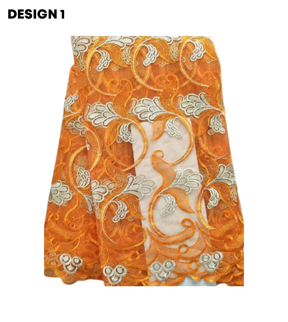 African Lace Fabrics 5-Yards Cotton African Nigerian Fabric Lace Embroidered Dry Lace Yard for Wedding