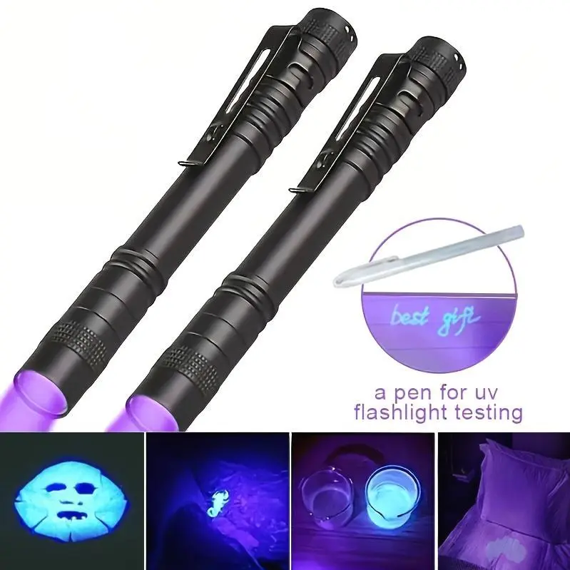 Blacklight UV Urine Detector Flashlight - Multiple Packs (2/4/6/8/12pcs) Portable 395Nm for Currency Check, Pet Needs, Requires 2 X AAA Batteries (Not Included)