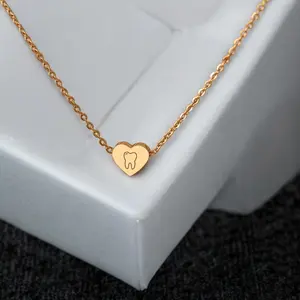 Dainty Heart Tooth Necklace Pendant