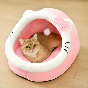 Luxury Cozy Cave Pet Bed  Easy-to-Clean Indoor Cat House for Cats, Rabbits & Small Dogs
