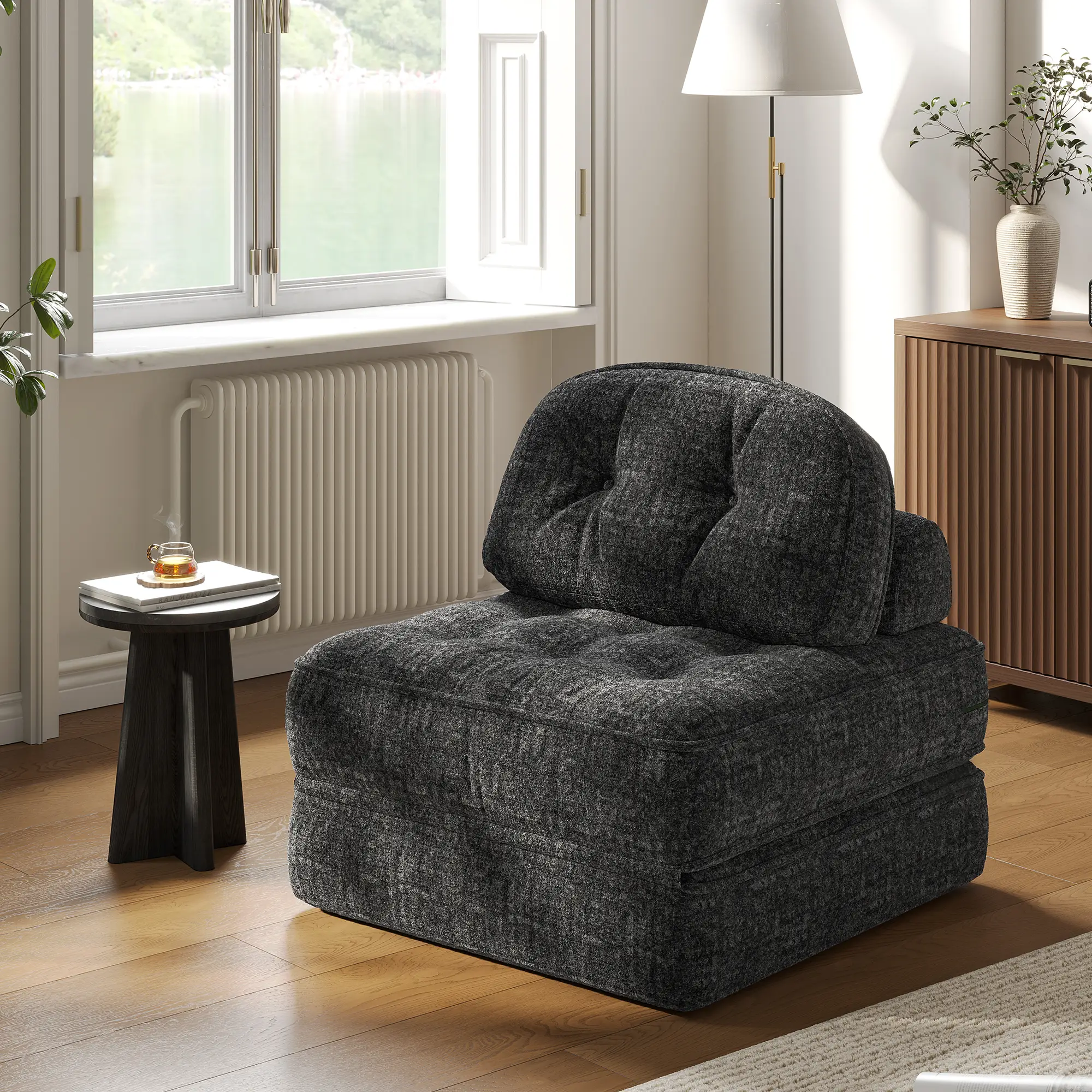 Dowinx Foldable Velvet Sofa Bed: Modern Single Design for Apartments, Living Room, Bedroom - Comfy Lounge & Gaming Couch for Kids/Adults