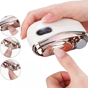 2 in 1 Electric Nail Clipper Polisher with Light Automatic Nail Cutter Clipper & Polishing Grinder Fingernail Toenail Trimmer 2-Speed Rechargeable