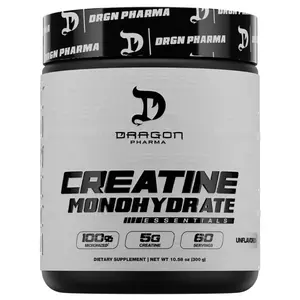 DRAGON PHARMA Creatine Monohydrate, Aid Muscle Recovery, Post-Workout Supplement, Antioxidant Support (60 Servings, Unflavored)