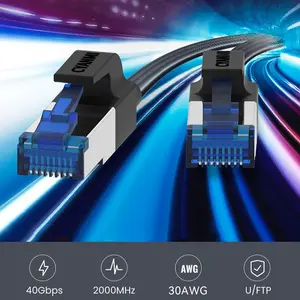CYANMI Cat 8 Ethernet Cable, 40Gbps 2000Mhz High Speed Internet Network Cable, Professional LAN Cable Shielded in Wall, Indoor & Outdoor